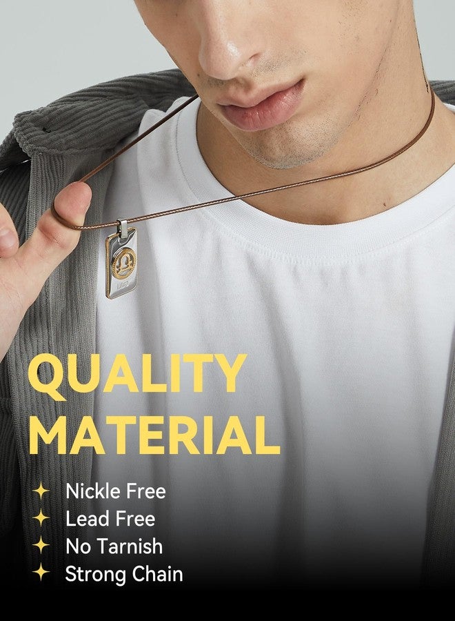 ChainsHouse Brown Leather Necklace for Men 2MM 24 Inches Cord with Clasp, Waterproof Braided Leather Rope Necklace - Image 2